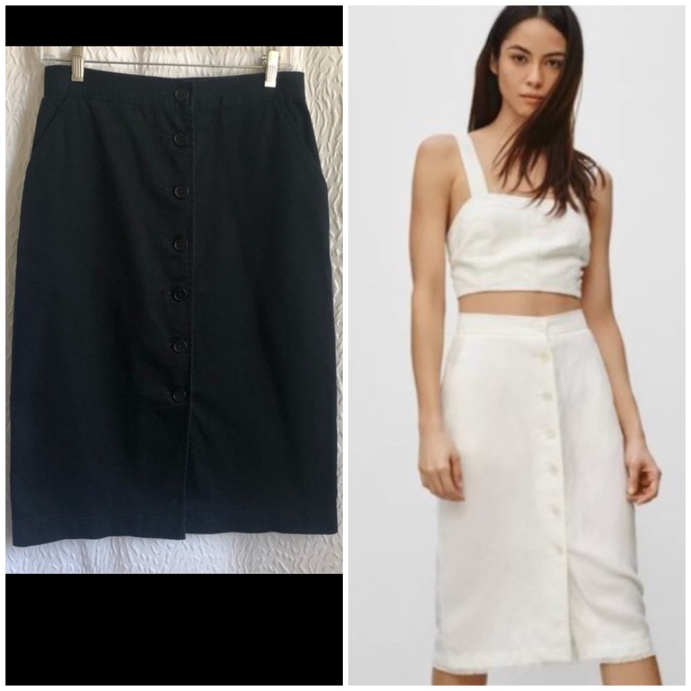 Aritzia Wilfred Lorient Black Denim Pencil Skirt